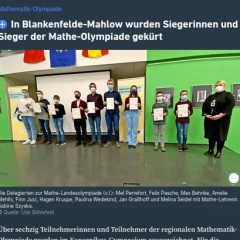 In Blankenfelde-Mahlow wurden Siegerinnen und Sieger der Mathe-Olympiade gekürt